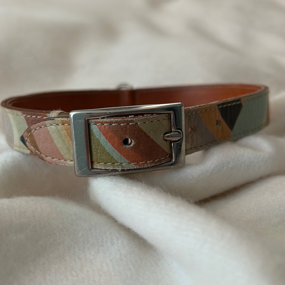 Paul Smith Leather Swirl Dog Collar- fits 16-18 inch neck